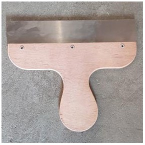 STUKADOORMES 25 CM stalen SPACKMES houten heft
