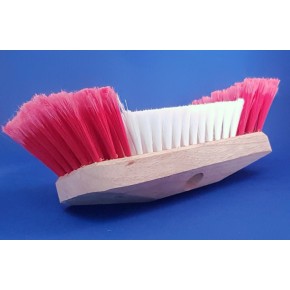 LUIWAGEN+BAARD NYLON ROOD/WIT VULLING houtenkap