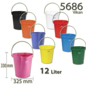 Hygienische emmer 12 liter met maatverdeling en schenktuit