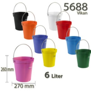 Hygienische emmer 6 liter met maatverdeling en schenktuit