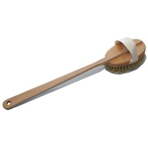 20198405 Badborstel haar houten steel (borstel los te halen van steel)