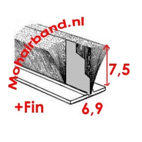 Mohair P6-0754PG Grijs 7½ hoog met waterfin