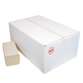Handdoek papier gerecycled - 1 laags - naturel - Z-vouw - goedkoop handdoek papier