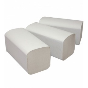 Handdoek papier gerecycled - 1 laags - naturel - Z-vouw - goedkoop handdoek papier