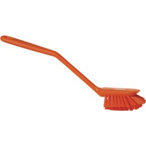 Vikan Hygiene 4237-7 afwasborstel, Oranje medium, klein, 60x255mm 
